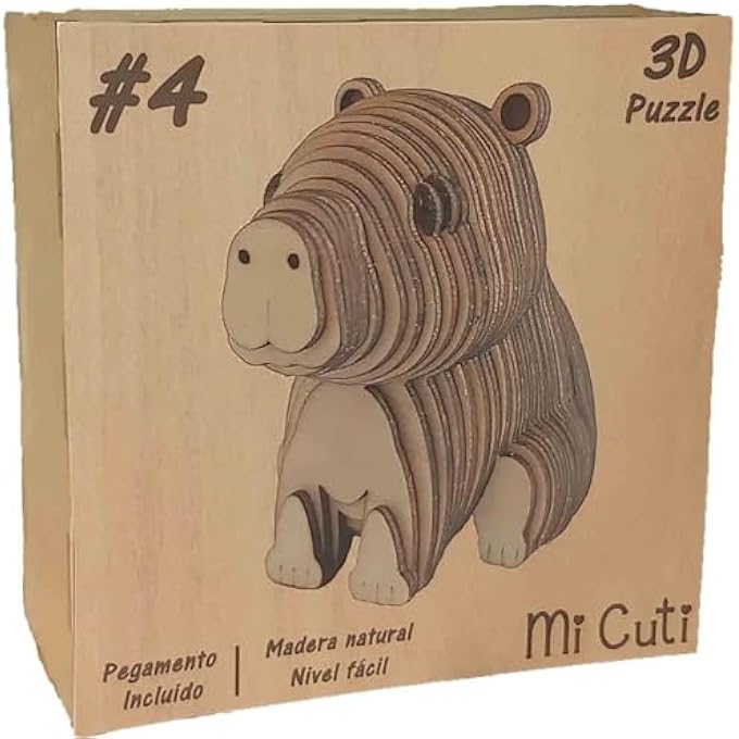 3D WOODEN ANIMALS PUZZLE, 3D MODEL KIT, ANIMALS COLLECTION, GIFT, WOODEN BOX, CAPIBARA, #4 - Image 2